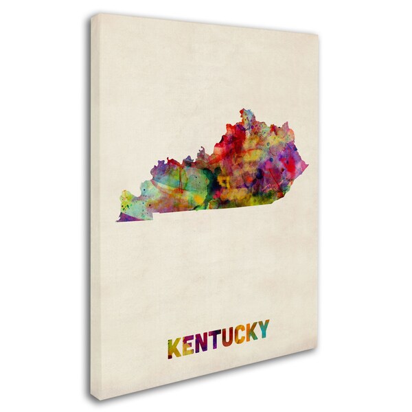 Michael Tompsett 'Kentucky Map' Canvas Art,14x19